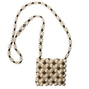 FREE PEOPLE Pearl Mini Crossbody Bag Chunky Glam Going Out Dressy Party‎